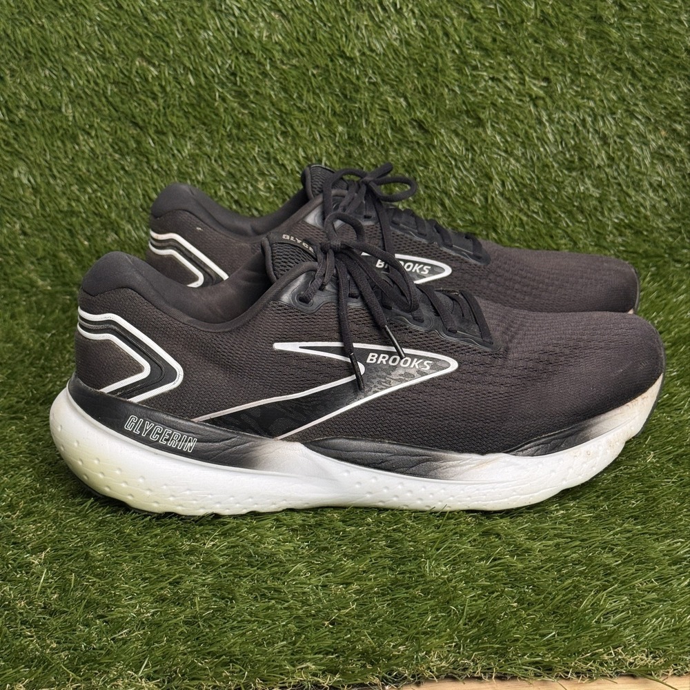 Brooks Glycerin 21 Mens Size 14 Black White Athletic Running Shoes 1104191D090